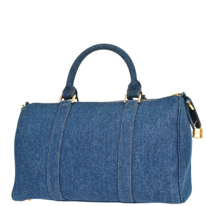 Chanel Blue Denim Duffle Handbag