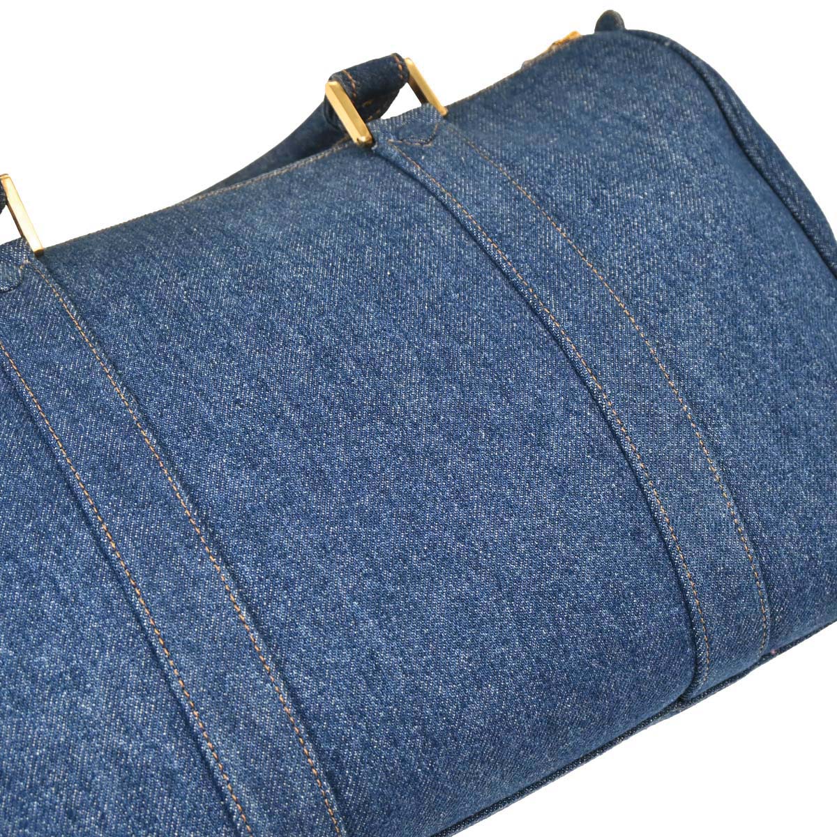 Chanel Blue Denim Duffle Handbag