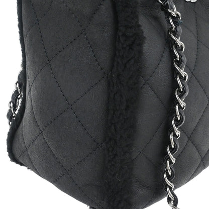 Chanel 2018-2019 Black Mouton Chain Tote Bag