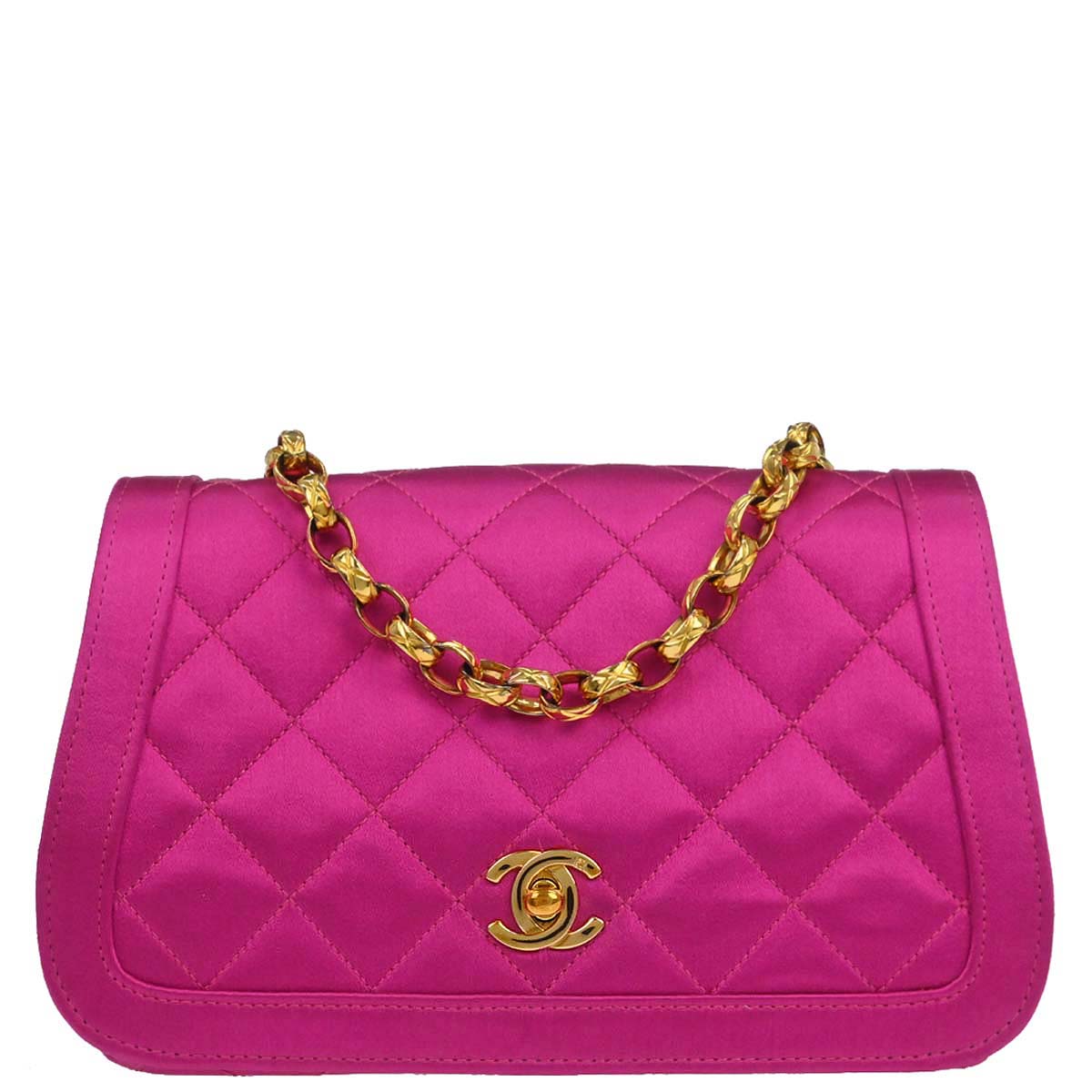 Chanel Pink Satin Shoulder Bag