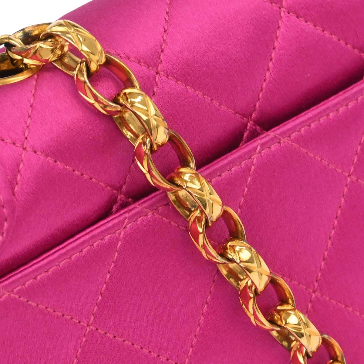 Chanel Pink Satin Shoulder Bag