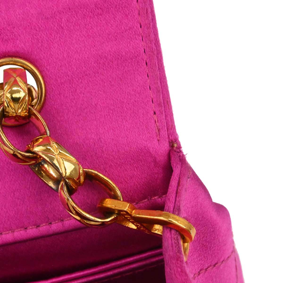 Chanel Pink Satin Shoulder Bag