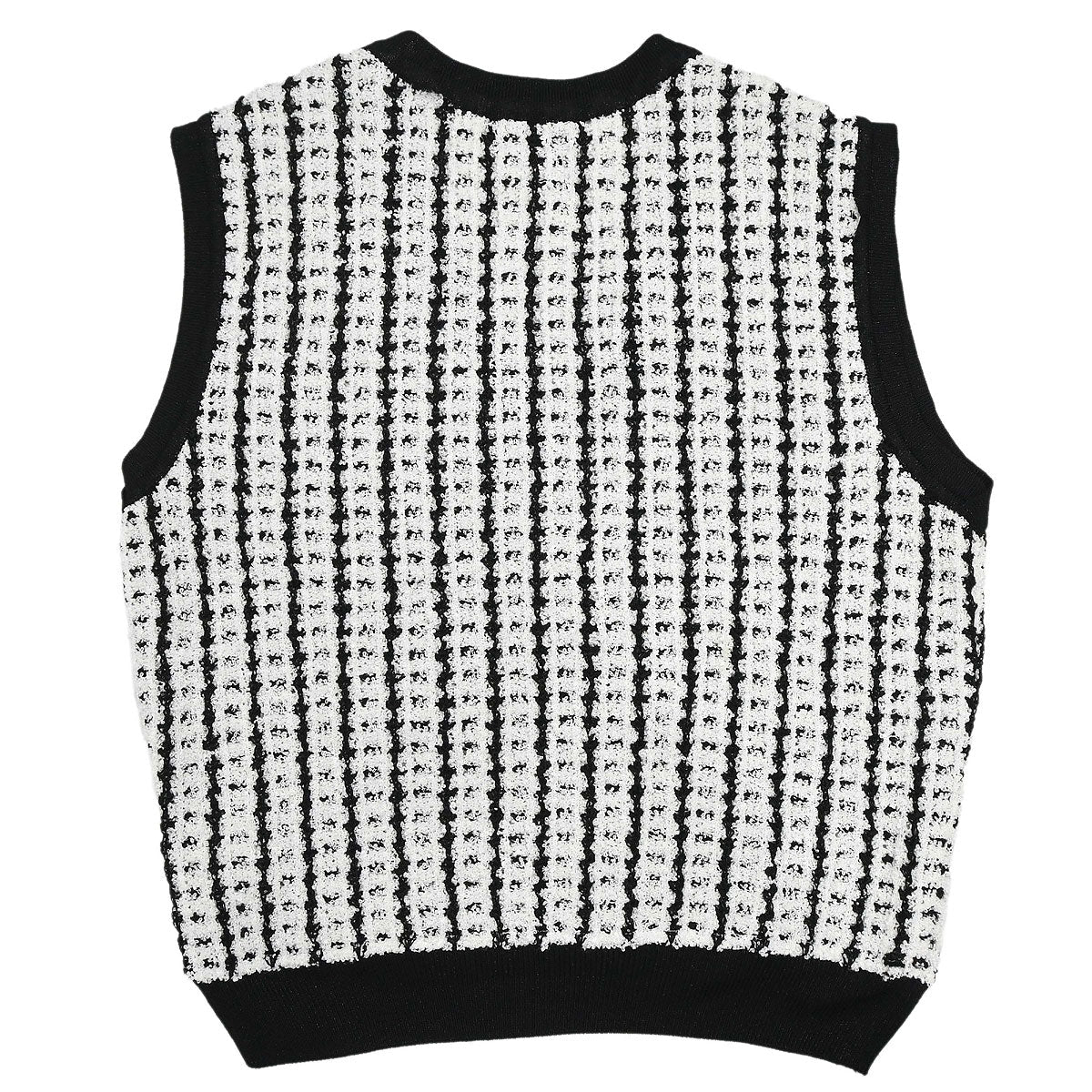 Chanel Sleeveless Top Vest Tweed Sweater Black
