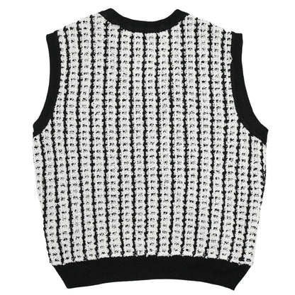 Chanel Sleeveless Top Vest Tweed Sweater Black