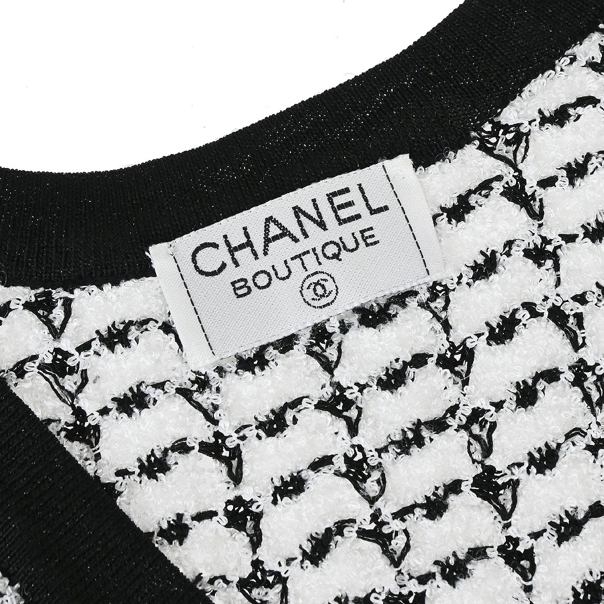 Chanel Sleeveless Top Vest Tweed Sweater Black