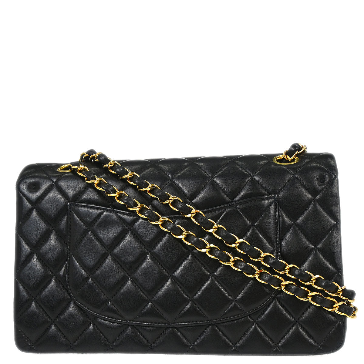 Chanel Black Lambskin Medium Classic Double Flap Shoulder Bag