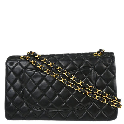 Chanel Black Lambskin Medium Classic Double Flap Shoulder Bag