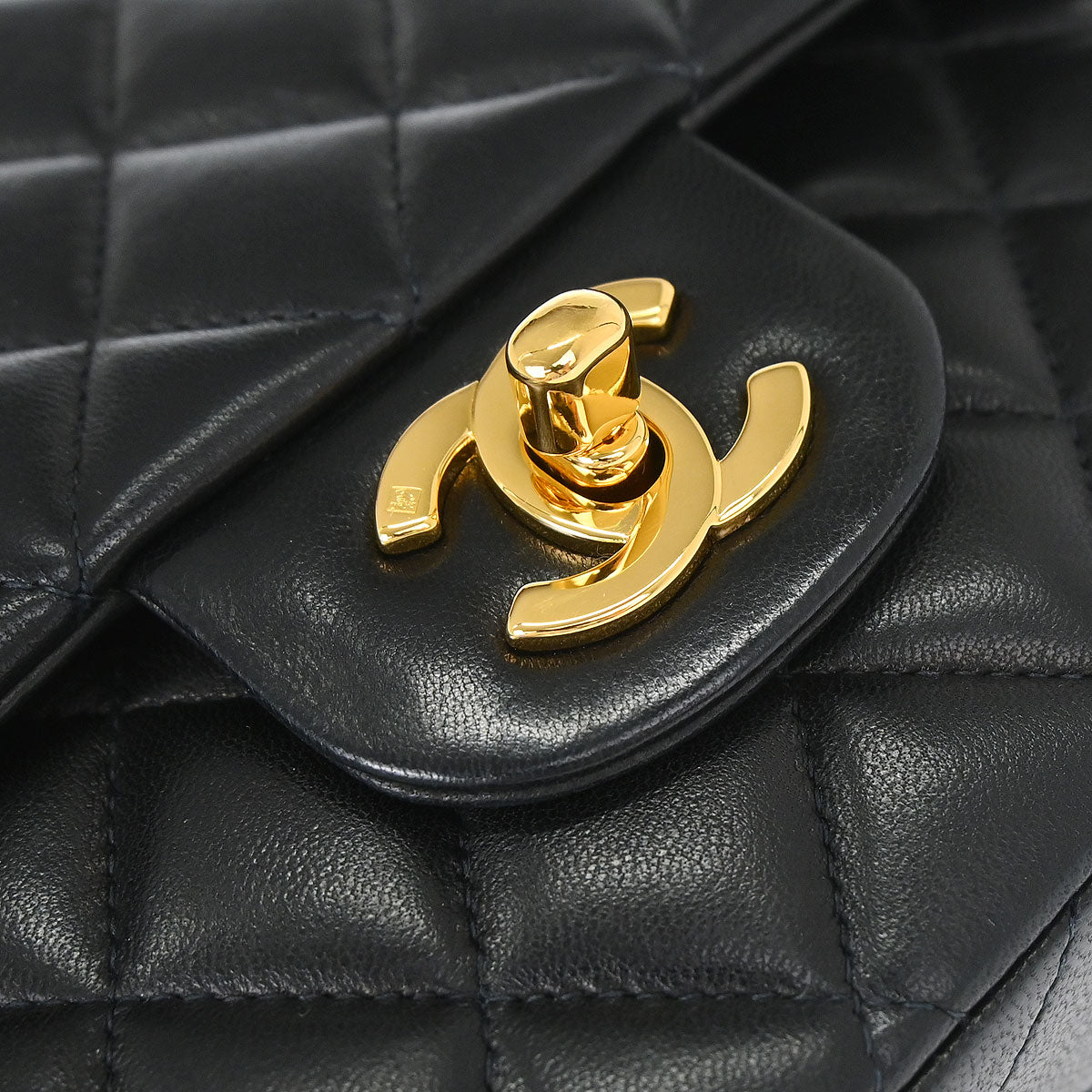 Chanel Black Lambskin Medium Classic Double Flap Shoulder Bag