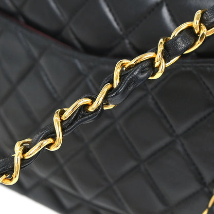 Chanel Black Lambskin Medium Classic Double Flap Shoulder Bag
