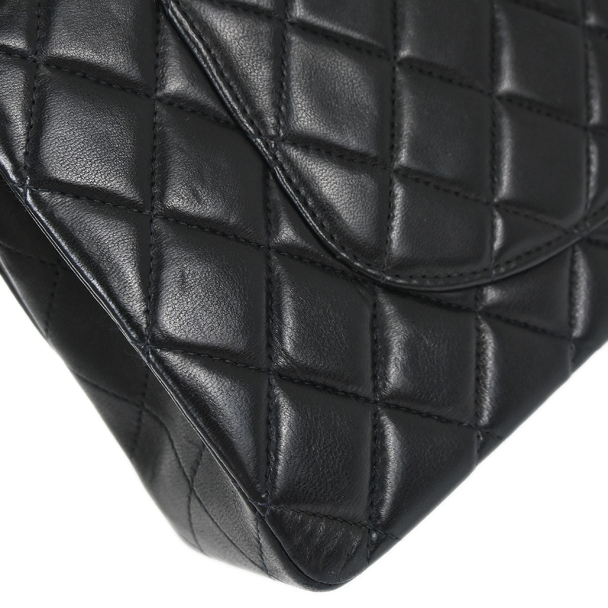 Chanel Black Lambskin Medium Classic Double Flap Shoulder Bag