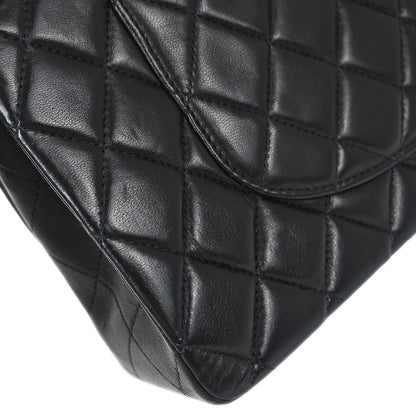 Chanel Black Lambskin Medium Classic Double Flap Shoulder Bag
