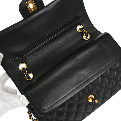 Chanel Black Lambskin Medium Classic Double Flap Shoulder Bag
