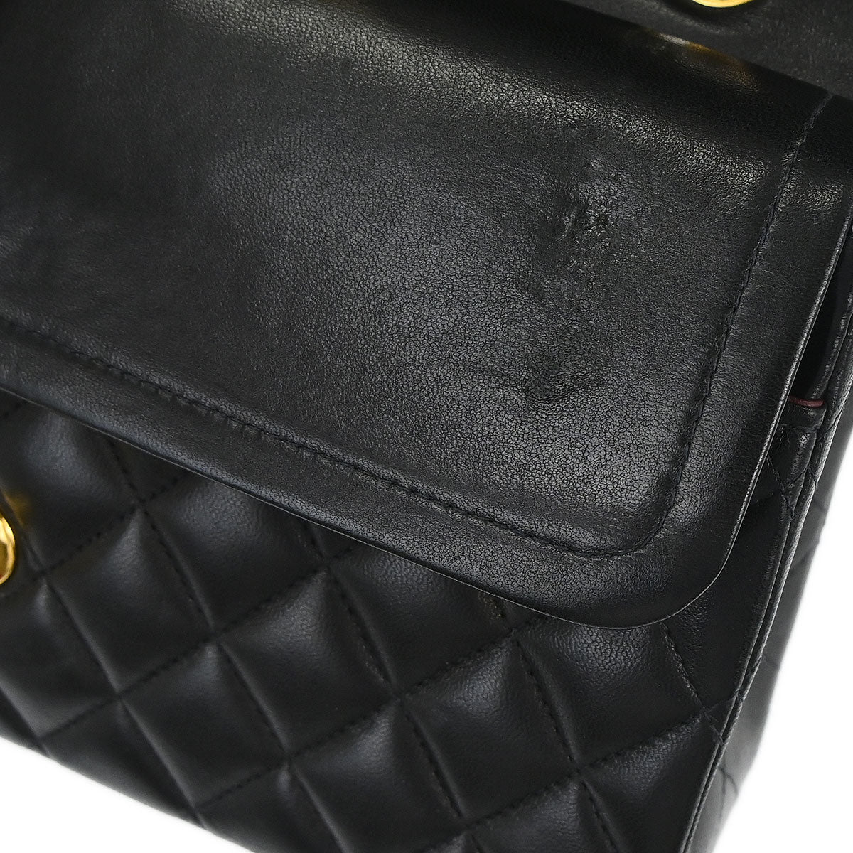 Chanel Black Lambskin Medium Classic Double Flap Shoulder Bag