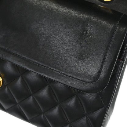 Chanel Black Lambskin Medium Classic Double Flap Shoulder Bag
