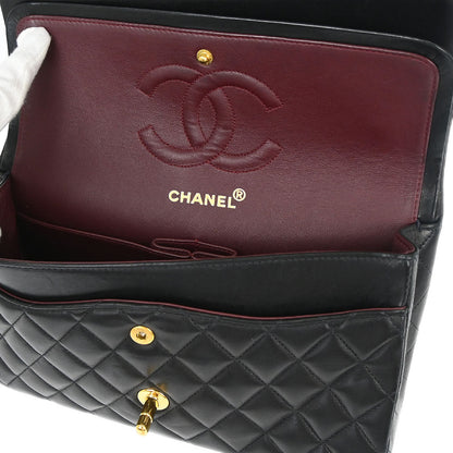 Chanel Black Lambskin Medium Classic Double Flap Shoulder Bag