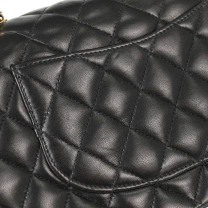 Chanel 2002-2003 Black Lambskin Medium Classic Double Flap Shoulder Bag