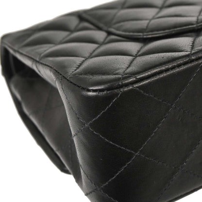Chanel 2002-2003 Black Lambskin Medium Classic Double Flap Shoulder Bag
