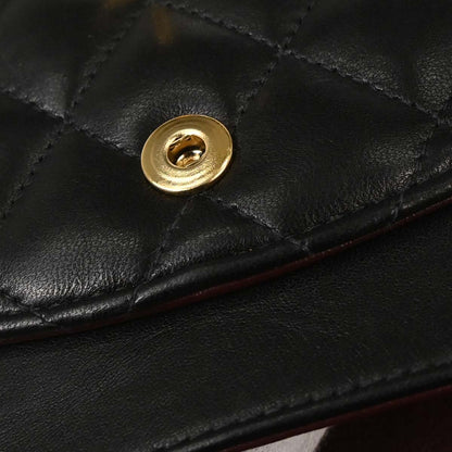 Chanel 2002-2003 Black Lambskin Medium Classic Double Flap Shoulder Bag