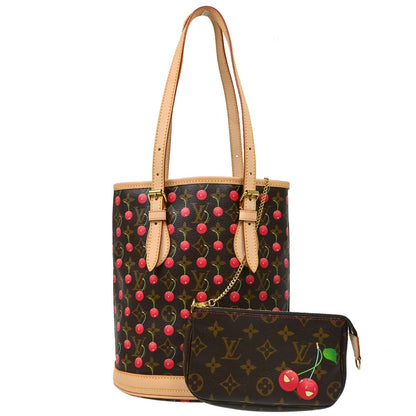 Louis Vuitton Monogram Cherry Bucket PM Tote Handbag M95012