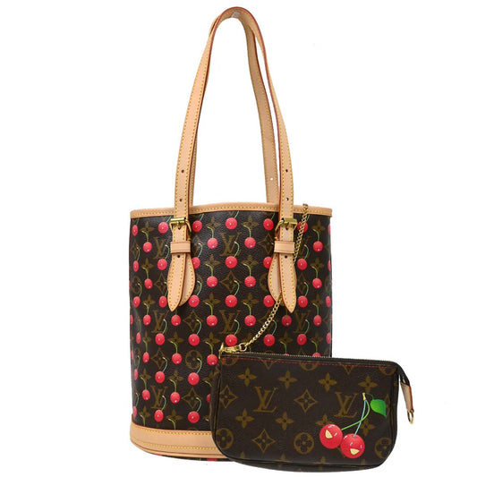 Louis Vuitton Monogram Cherry Bucket PM Tote Handbag M95012