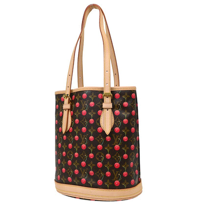 Louis Vuitton Monogram Cherry Bucket PM Tote Handbag M95012