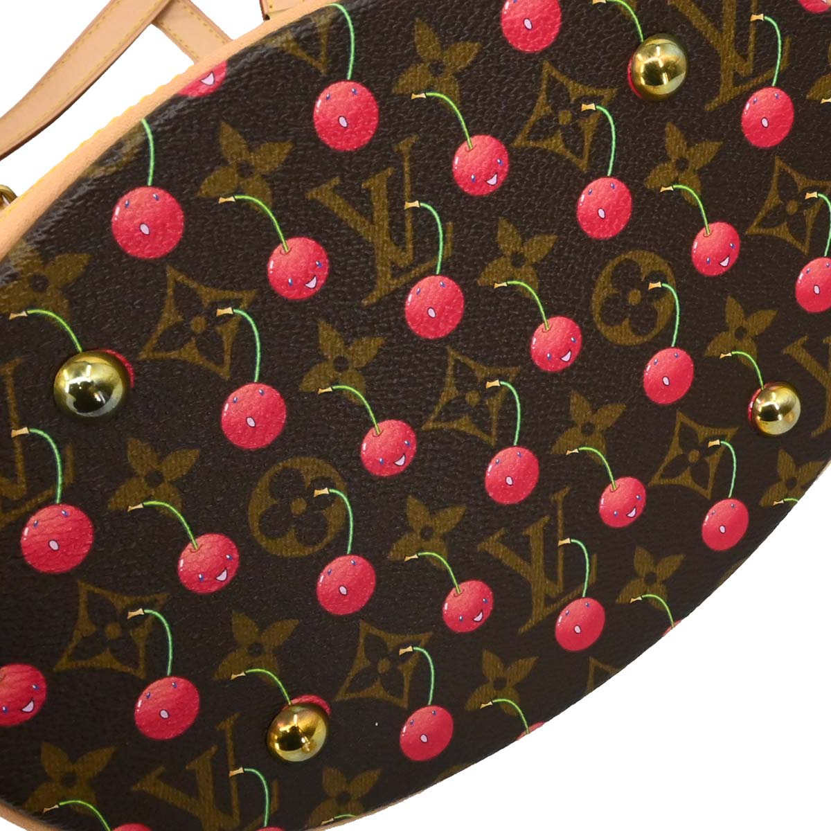 Louis Vuitton Monogram Cherry Bucket PM Tote Handbag M95012