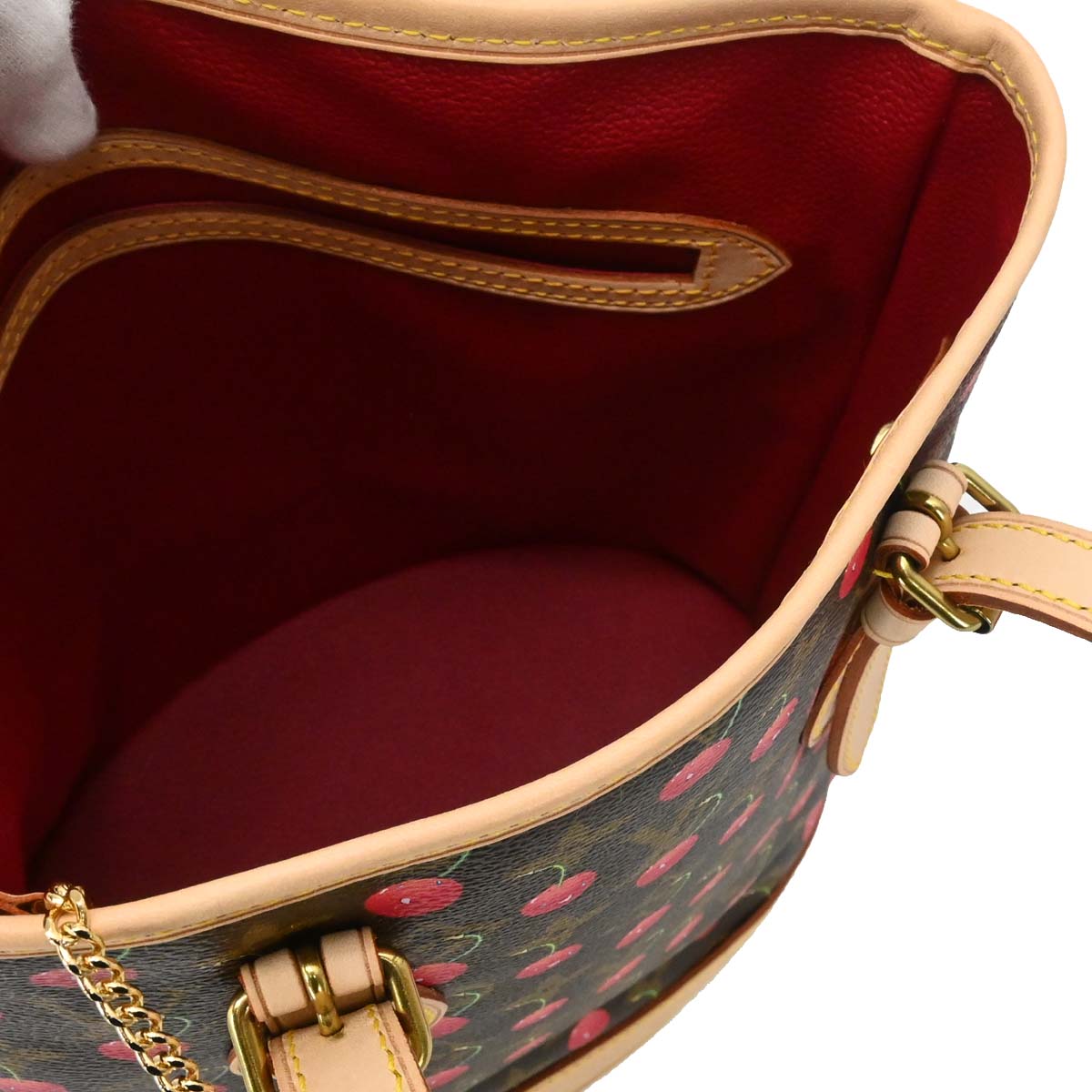 Louis Vuitton Monogram Cherry Bucket PM Tote Handbag M95012