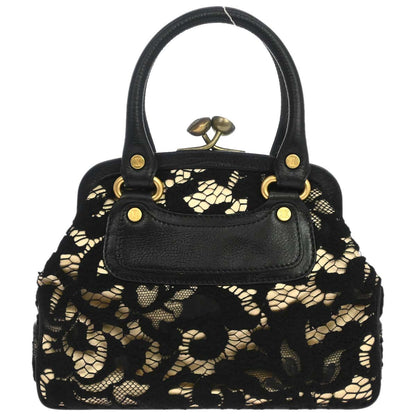 Celine Black Beige Lace Handbag