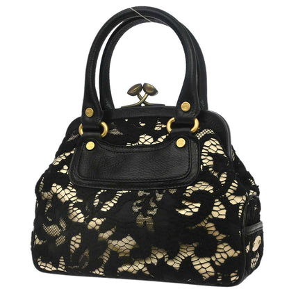 Celine Black Beige Lace Handbag