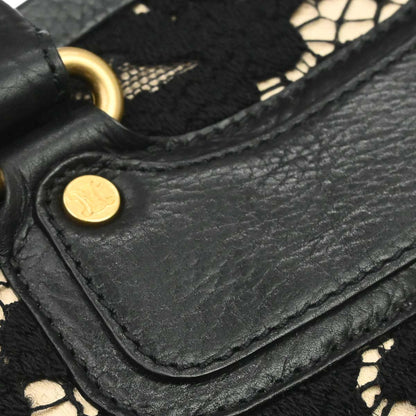 Celine Black Beige Lace Handbag