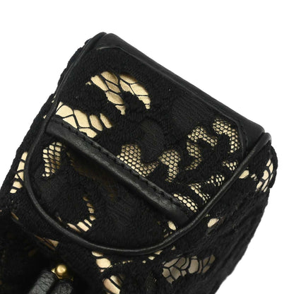 Celine Black Beige Lace Handbag