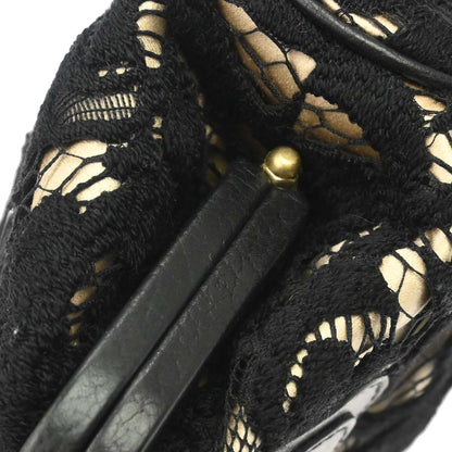 Celine Black Beige Lace Handbag