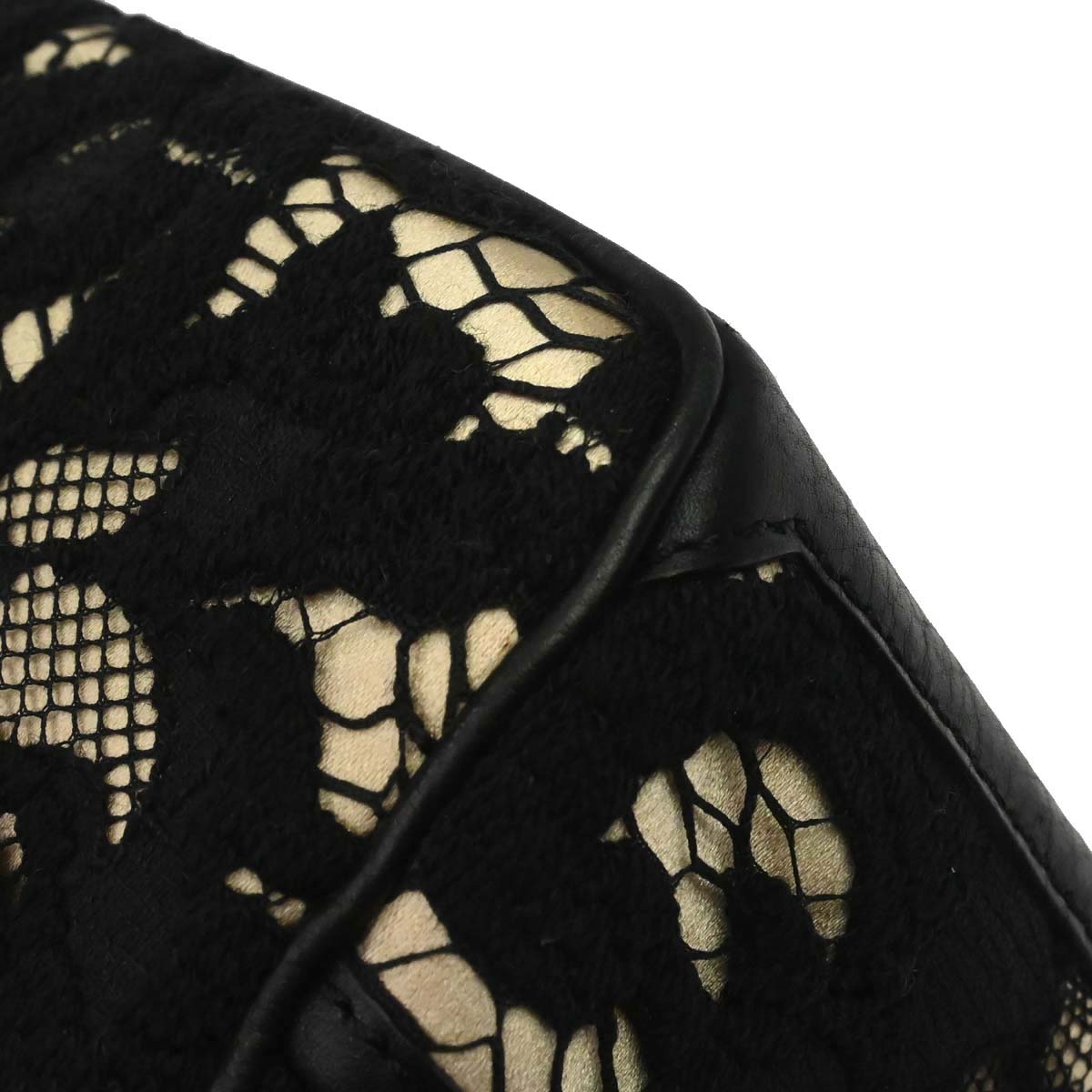 Celine Black Beige Lace Handbag