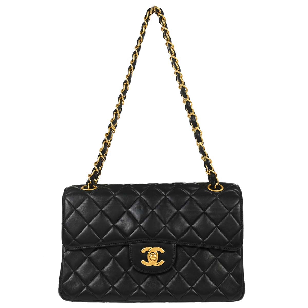 Chanel Black Lambskin Double Sided Flap Shoulder Bag