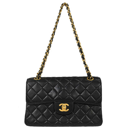 Chanel Black Lambskin Double Sided Flap Shoulder Bag