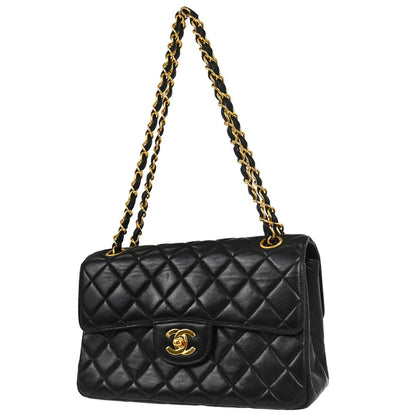 Chanel Black Lambskin Double Sided Flap Shoulder Bag