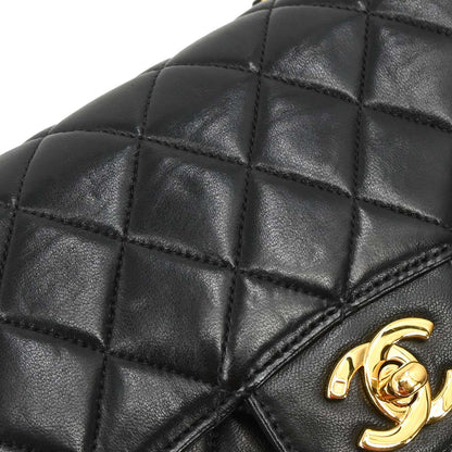 Chanel Black Lambskin Double Sided Flap Shoulder Bag
