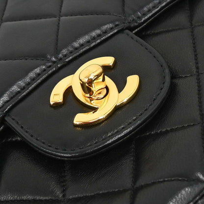 Chanel Black Lambskin Double Sided Flap Shoulder Bag