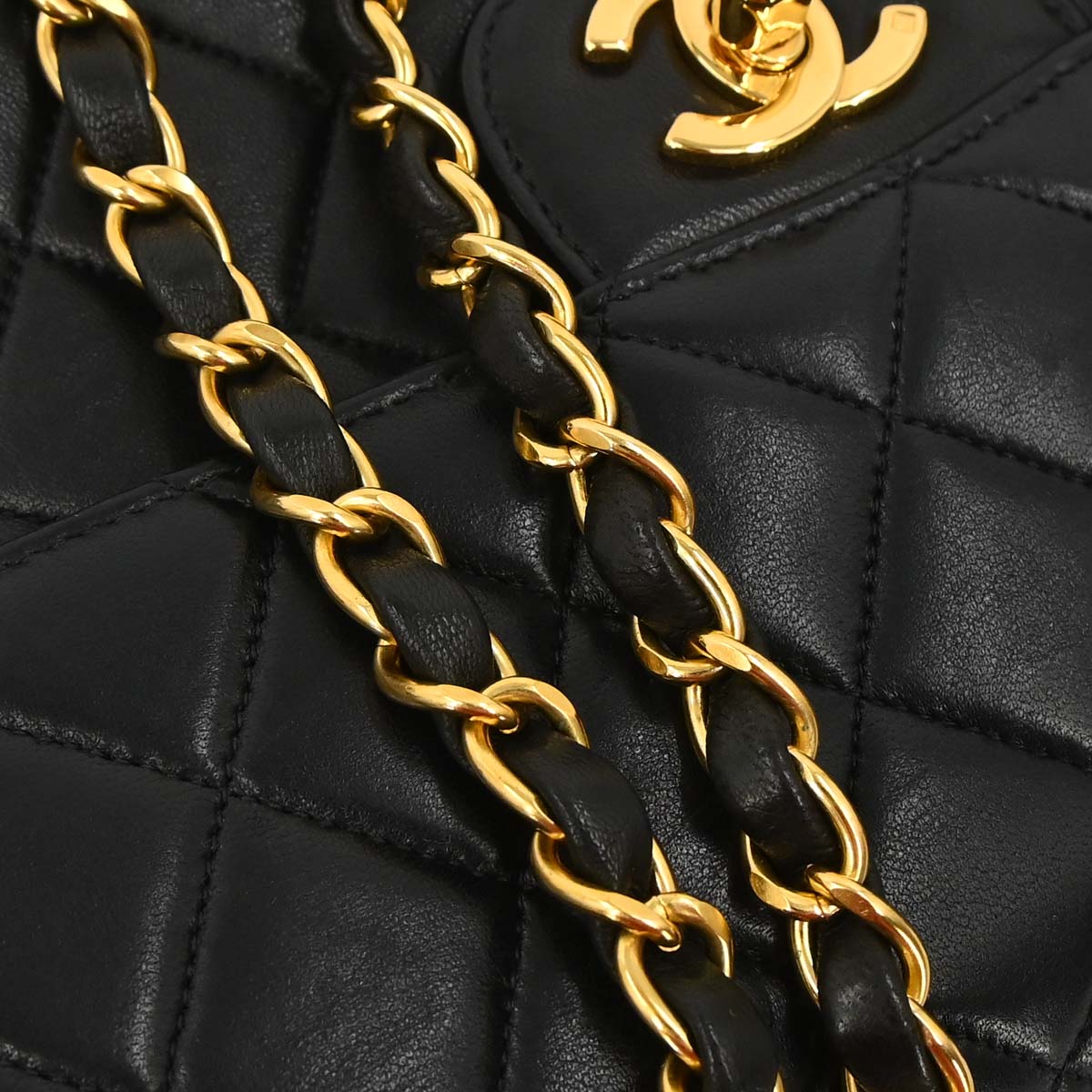 Chanel Black Lambskin Double Sided Flap Shoulder Bag