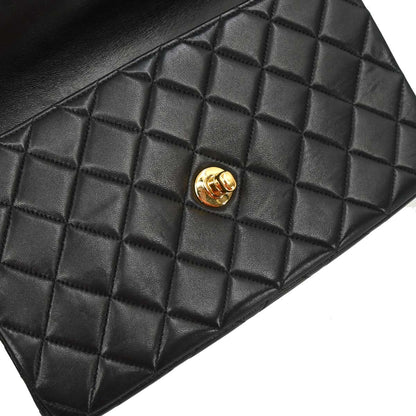 Chanel Black Lambskin Double Sided Flap Shoulder Bag