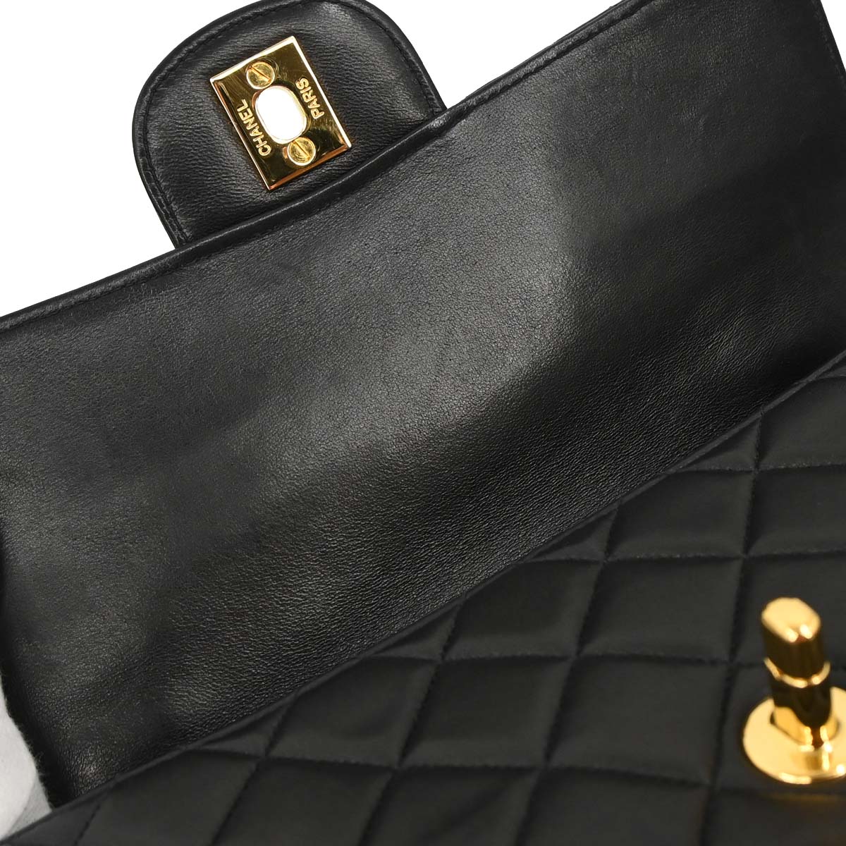 Chanel Black Lambskin Double Sided Flap Shoulder Bag