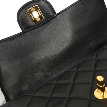 Chanel Black Lambskin Double Sided Flap Shoulder Bag