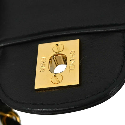 Chanel Black Lambskin Double Sided Flap Shoulder Bag