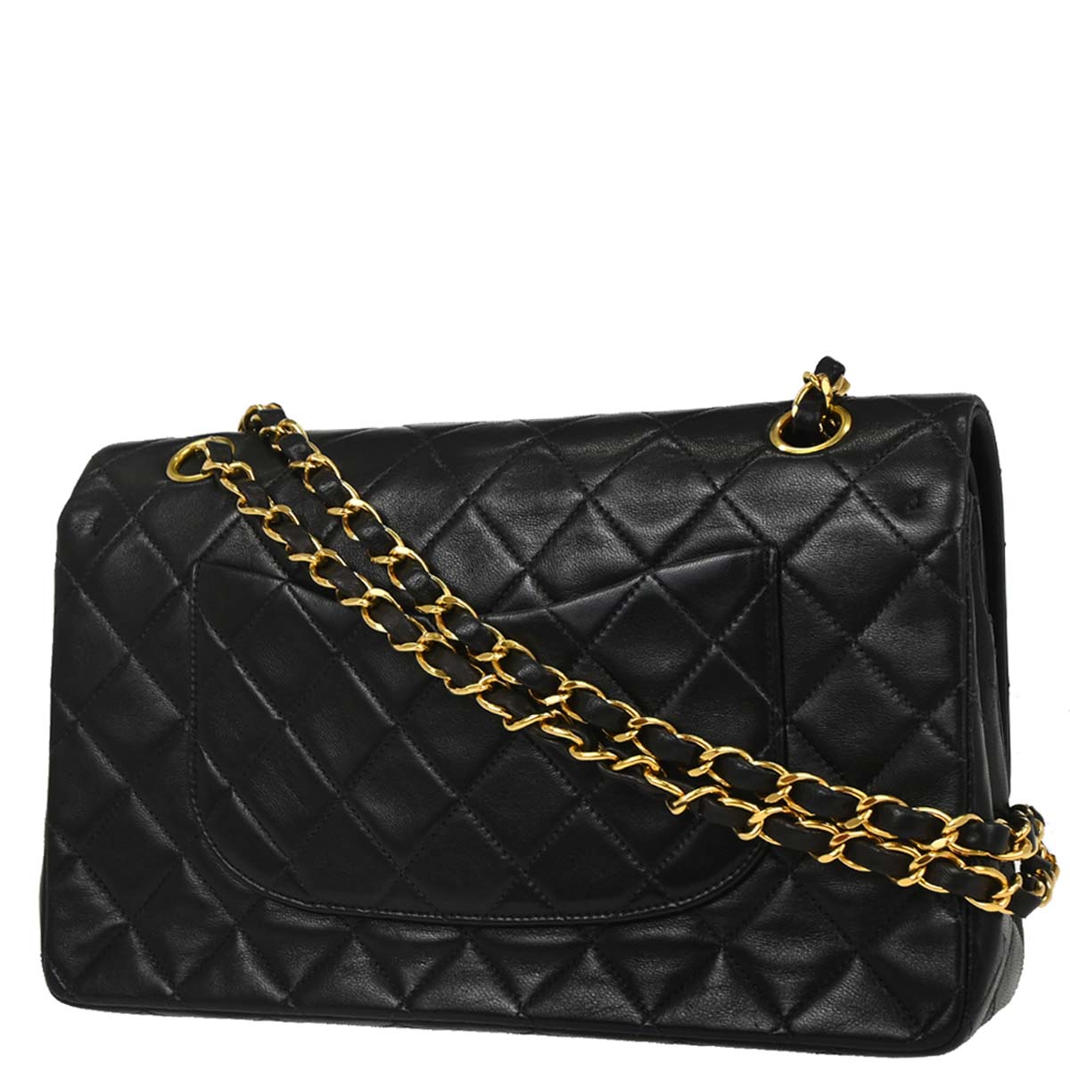 Chanel Black Lambskin Medium Classic Double Flap Shoulder Bag