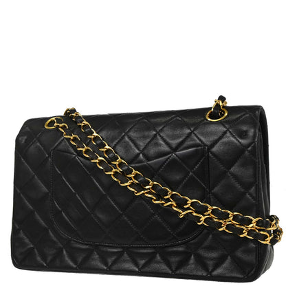 Chanel Black Lambskin Medium Classic Double Flap Shoulder Bag