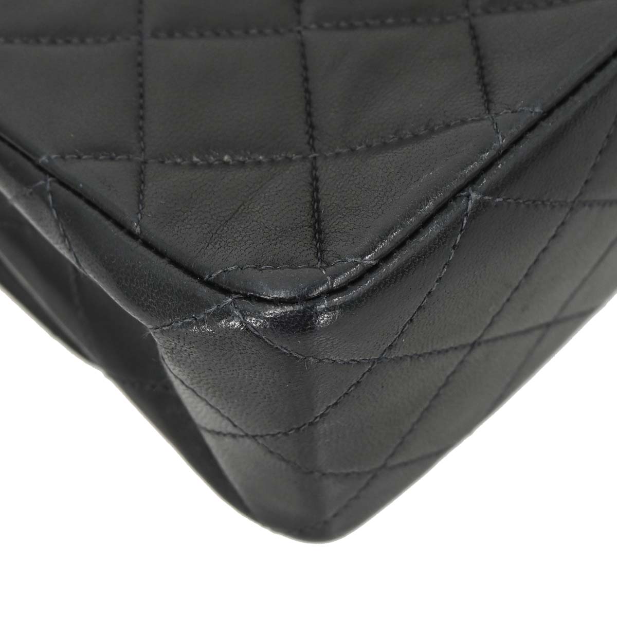 Chanel Black Lambskin Medium Classic Double Flap Shoulder Bag