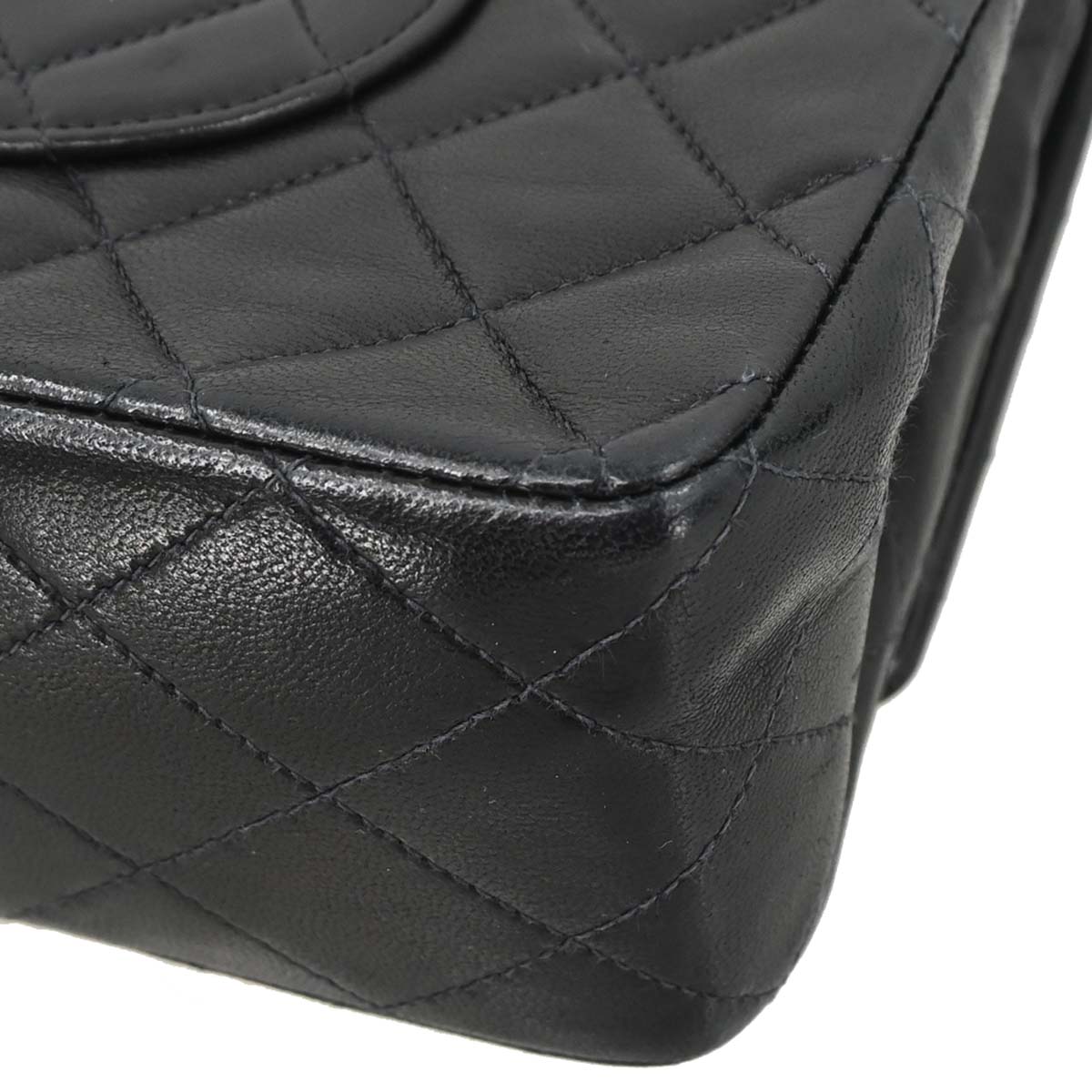 Chanel Black Lambskin Medium Classic Double Flap Shoulder Bag
