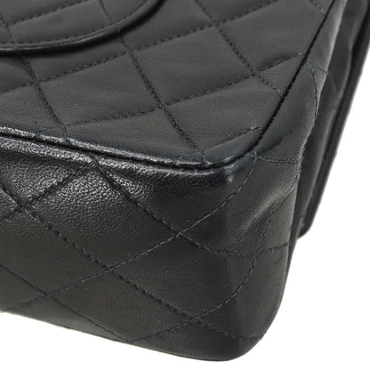 Chanel Black Lambskin Medium Classic Double Flap Shoulder Bag