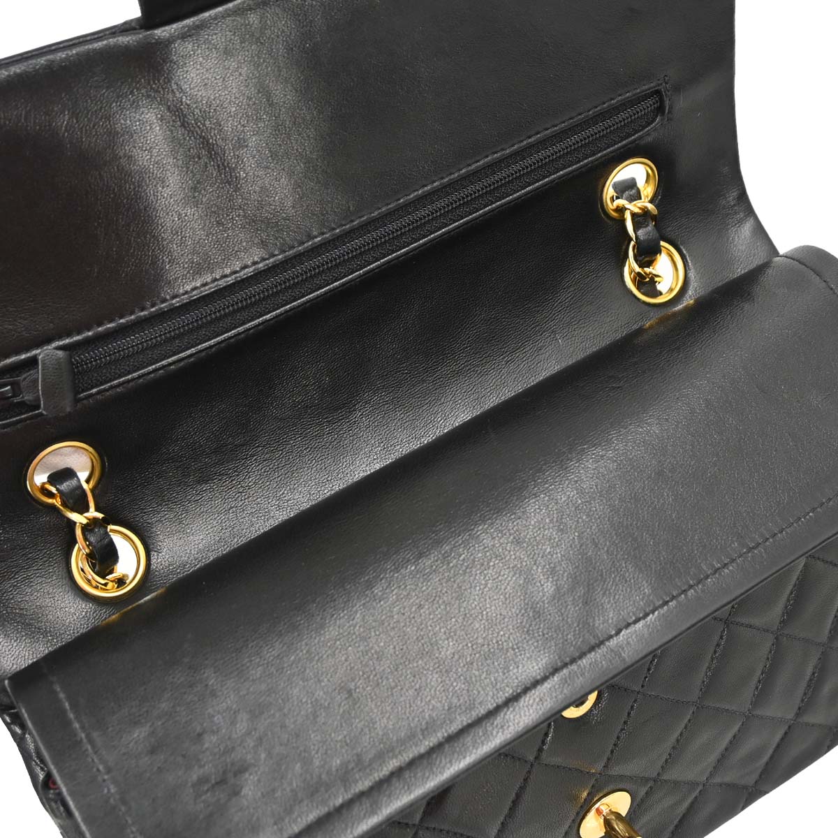 Chanel Black Lambskin Medium Classic Double Flap Shoulder Bag