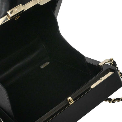 Chanel 2015-2016 Black Acrylic Rhinestone Plexiglass Mosaic No.5 Box Shoulder Bag